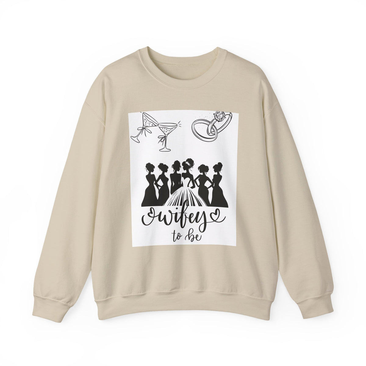 Sweatshirt — "Wifey to Be" Bachelorette Crewneck (Bridal Party Silhouette)