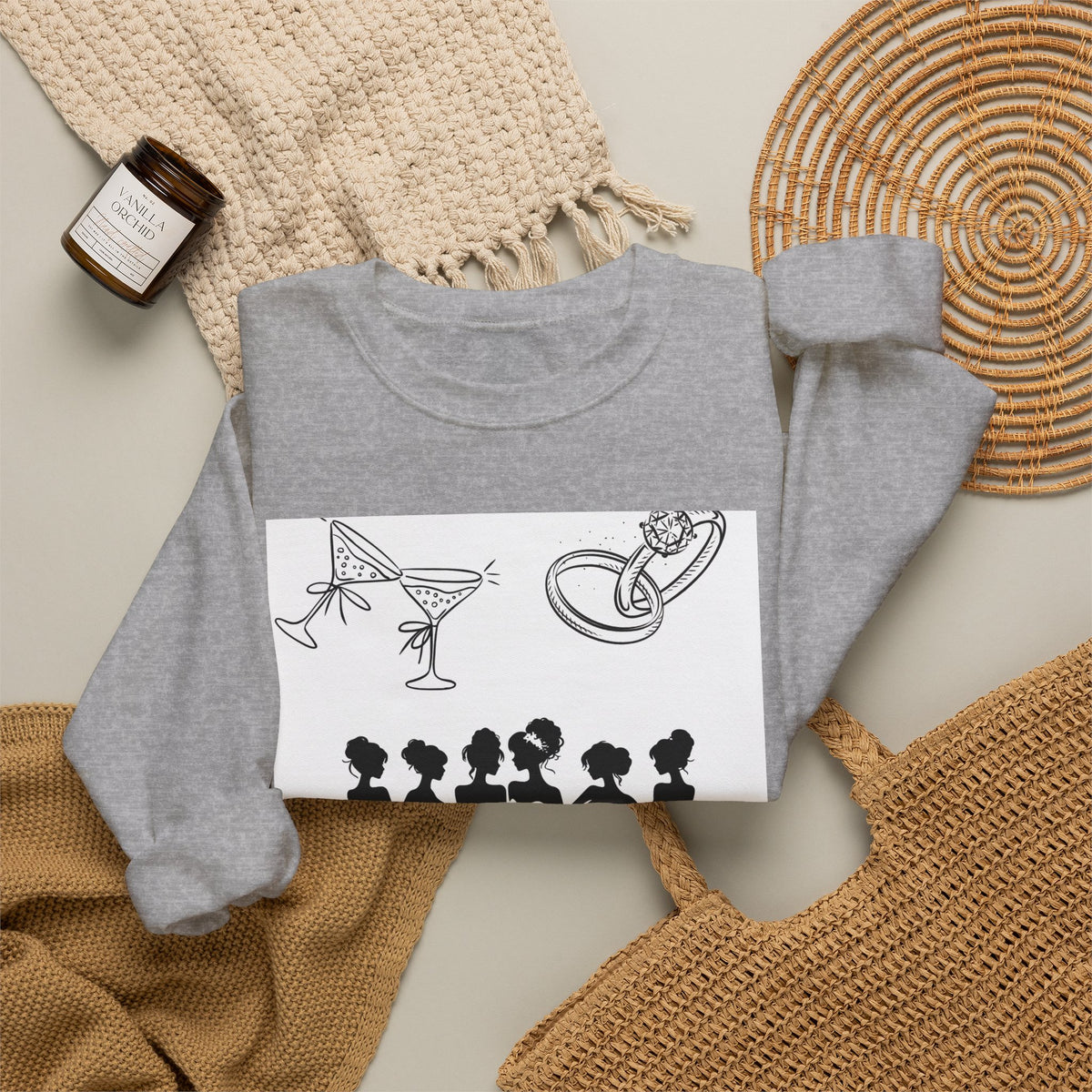 Sweatshirt — "Wifey to Be" Bachelorette Crewneck (Bridal Party Silhouette)