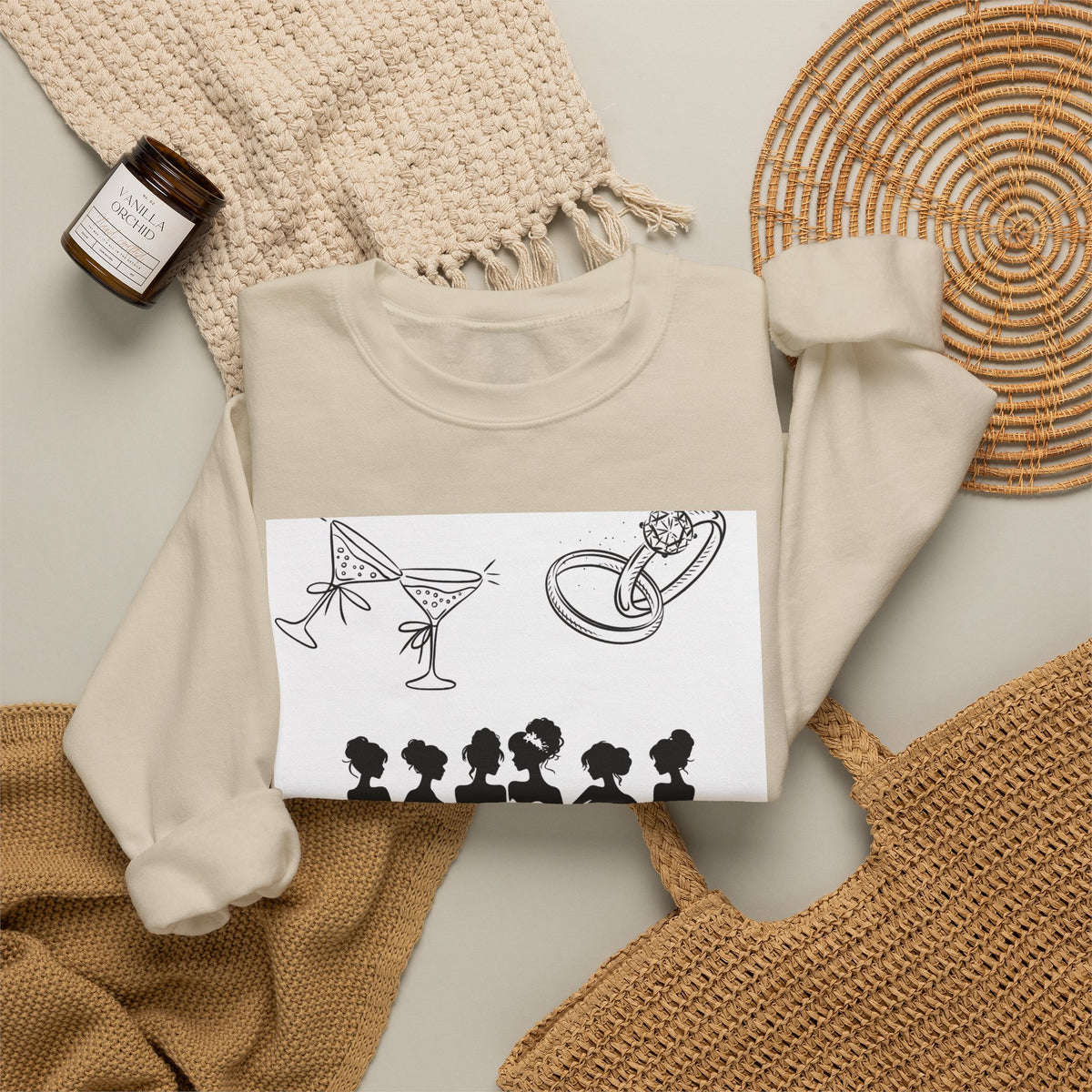 Sweatshirt — "Wifey to Be" Bachelorette Crewneck (Bridal Party Silhouette)