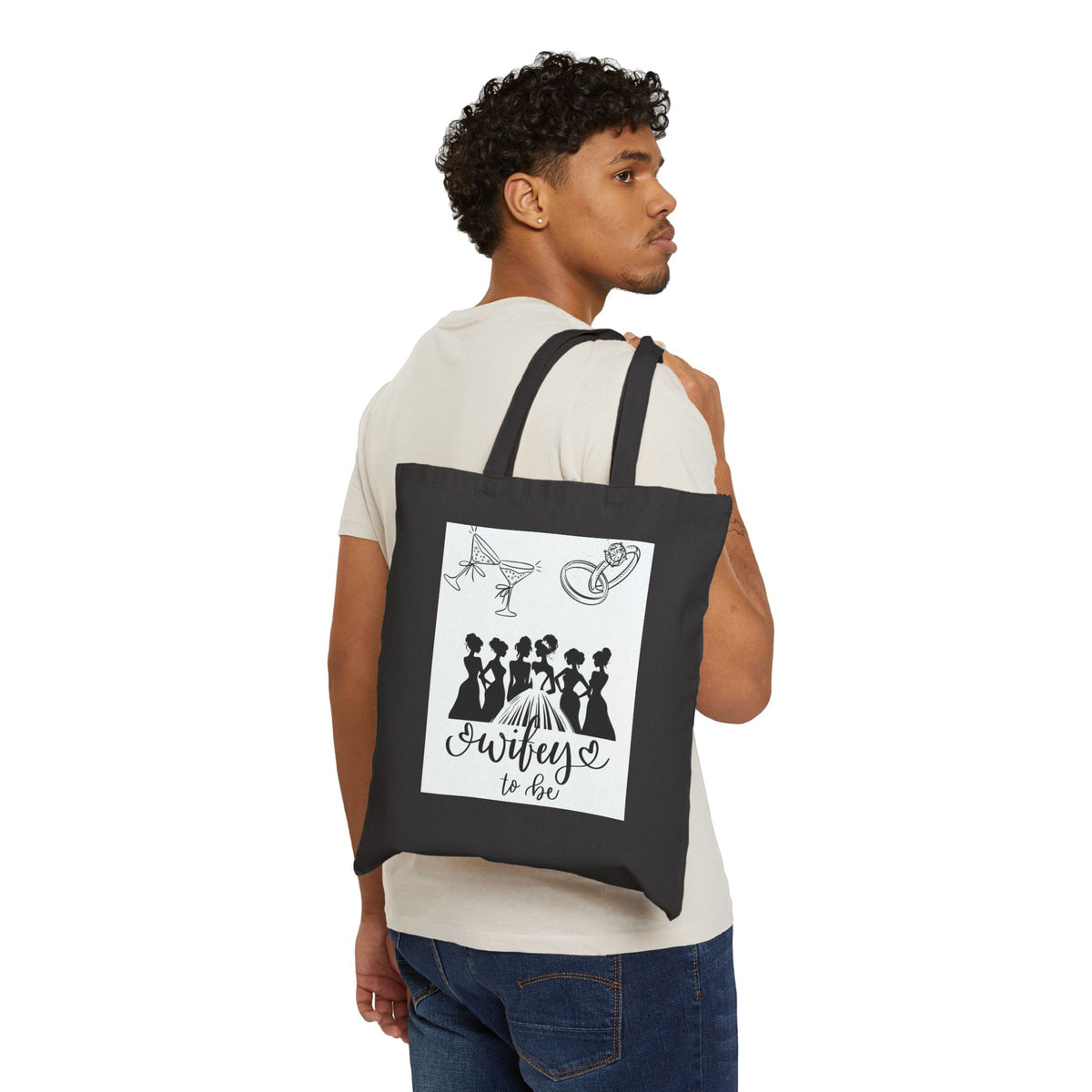 Tote Bag — "Wifey to Be" Bachelorette Canvas Tote, Bridesmaid Party Favor