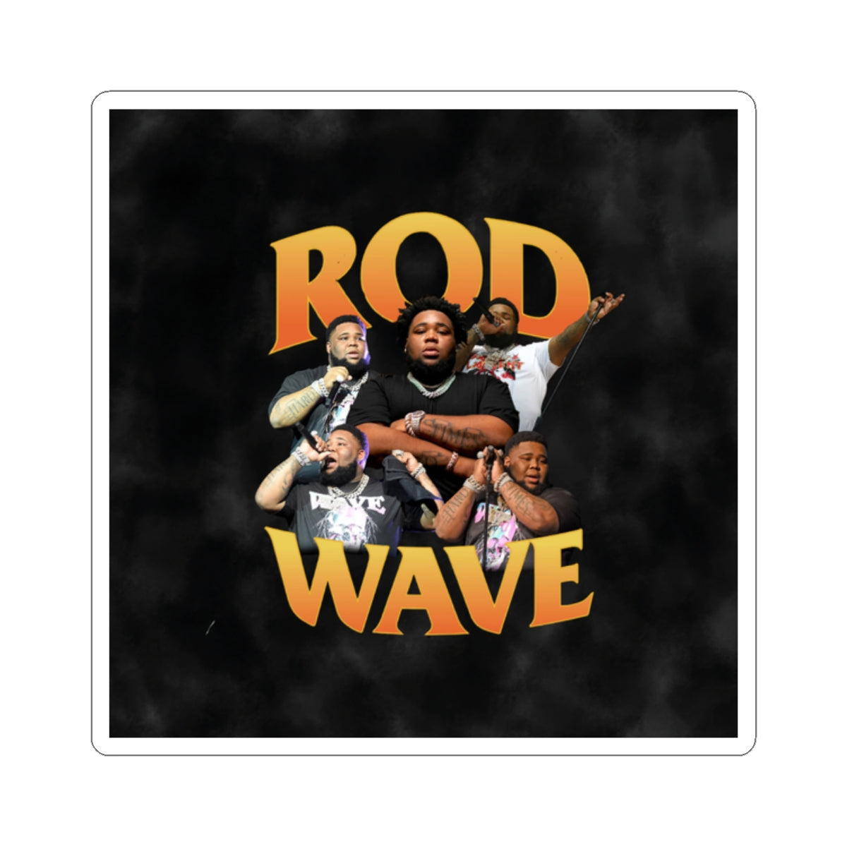 Rod Wave Sticker — Hip-Hop Artist Collage Kiss-Cut Sticker
