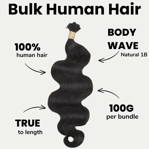 Body Wave Bulk 100% Human Braiding Hair