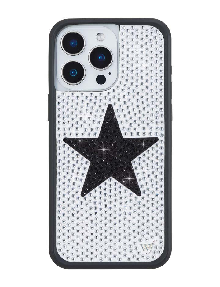 Rhinestone Star| White and Black iPhone Case