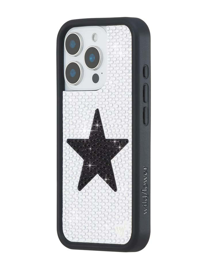 Rhinestone Star| White and Black iPhone Case